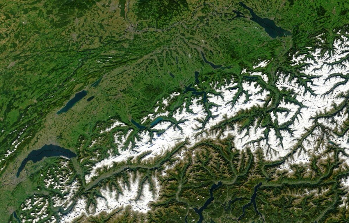 kart over sveits satellitt
