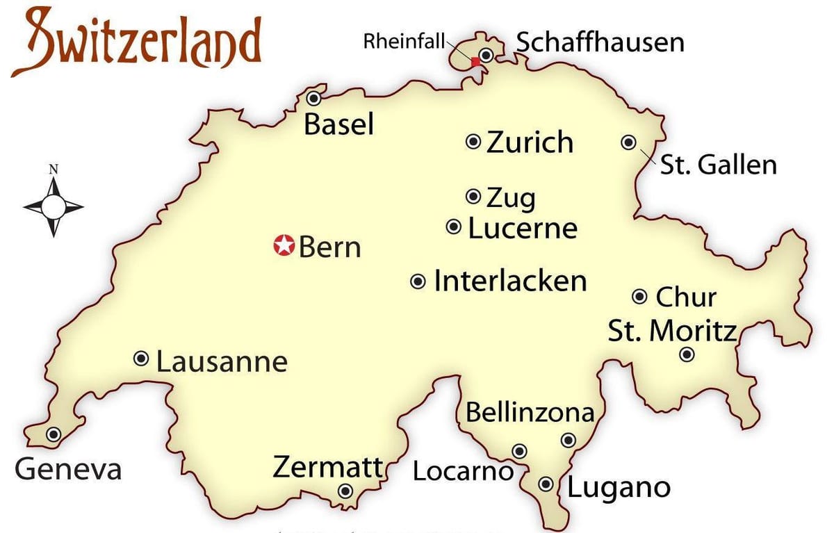 zürich, sveits på kartet